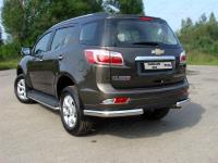 Chevrolet TrailBlazer (12–16) Защита задняя (уголки овальные) 75х42 мм