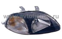 Honda Civic (96-98) 2, 3, 4 дв. фары передние черные, комплект 2 шт.