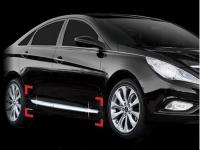 Hyundai Sonata NF (04-09) пластиковые молдинги на двери боковые полностью хромированные, комплект 4 шт.