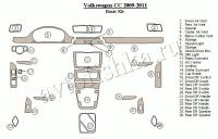 Декоративные накладки салона Volkswagen Passat CC 2009-2011. Базовый набор.