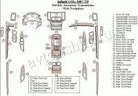 Декоративные накладки салона Infiniti G35 2007-н.в. полный набор, Автоматическая коробка передач, с навигацией