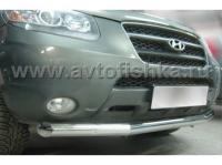 Hyundai Santa Fe 2 (06-09) защита переднего бампера, труба 76 мм