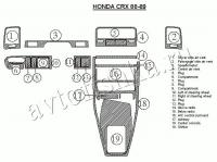 Декоративные накладки салона Honda CRX 1988-1989 полный набор