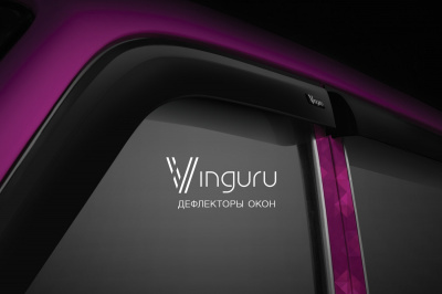 Дефлекторы окон Vinguru Nissan Tiida lll 2015- хб накладные скотч к-т 4шт., материал акрил